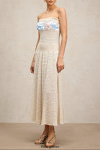 kimberley beige off-shoulder Sleeveless sequin jersey Maxi Dress