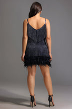 Kamo Sequin Fringes Mini Dress