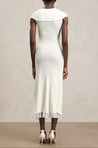 Rcia Sleeveless Lace Hollow Out Bandage Midi Dress
