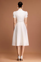 josephine Short Sleeves Diamond Midi Dress