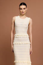 trista Round Neck Sleeveless Folds Maxi Dress