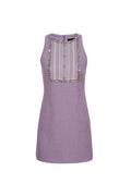 Sequin Lace Embellishments Textured Mini Dress In Purple