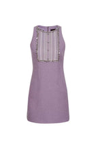 Sequin Lace Embellishments Textured Mini Dress In Purple