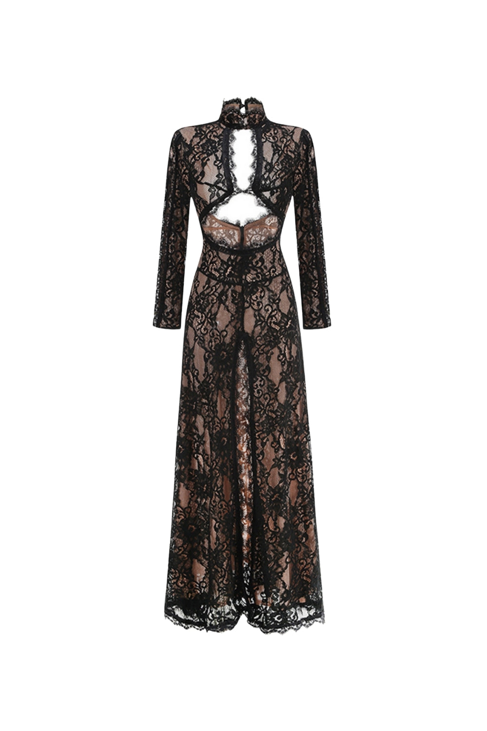 Juselius Lace Cutout Maxi Dress - Black