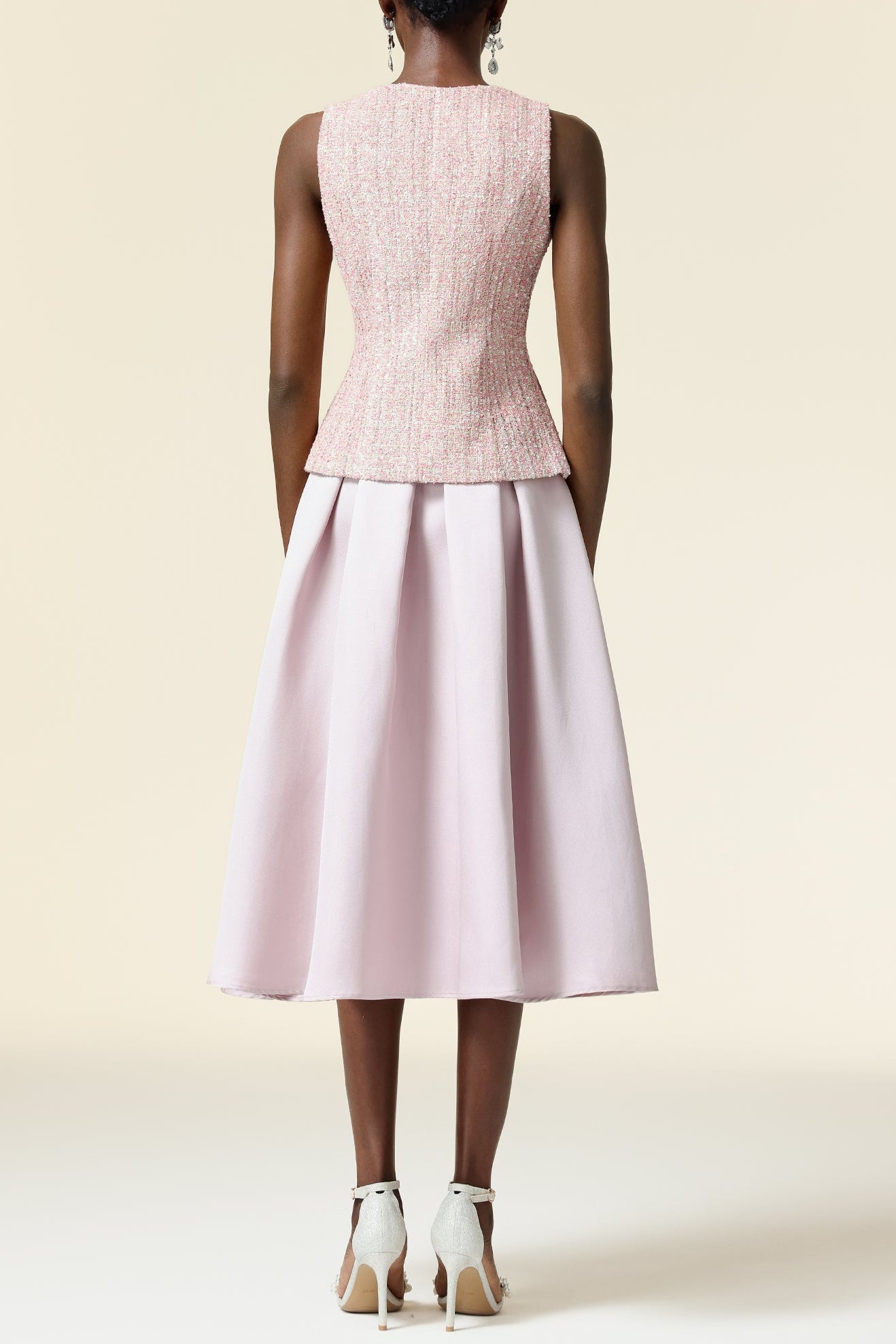 Flowering Girl Women Ella Pink V-Neck Sleeveless Top & Skirt Two-Piece Set