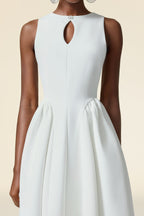 Flowering Girl Women Resber white Round Neck Sleeveless Maxi Dress