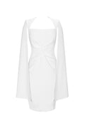 Crepe Twist Bodycon midi dress in white