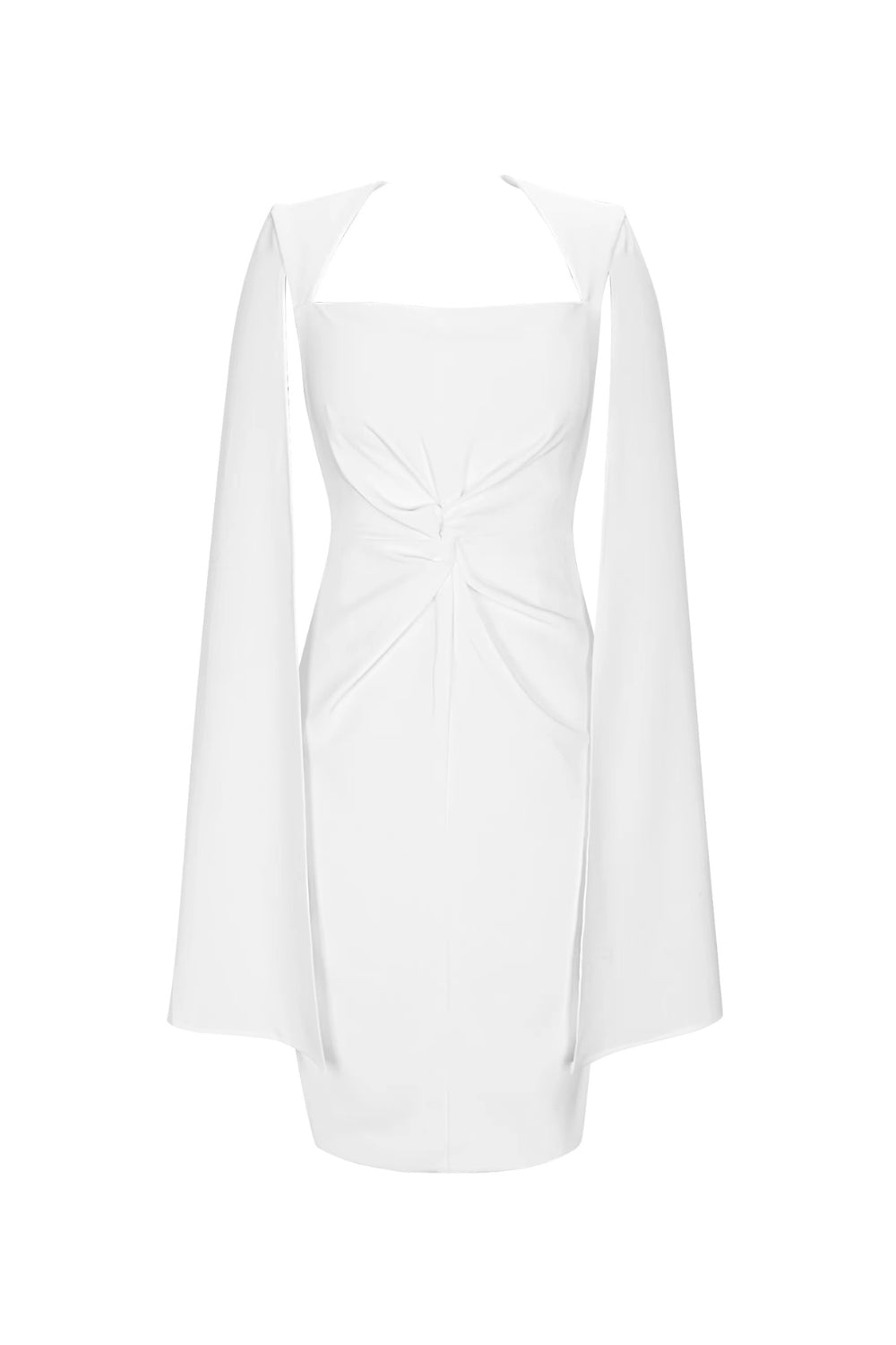 Flowering Girl Women Crepe Twist Bodycon Midi Dress In White