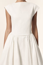 Flowering Girl Women Lillian white Sleeveless Folds Midi Dress