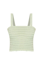 Flowering Girl Women Rhinestone Trim Knit Crop Top In Almond Green