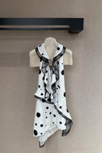 Flowering Girl Women Phoenix Ruffled Polka Dot Backless Mini Dress In White