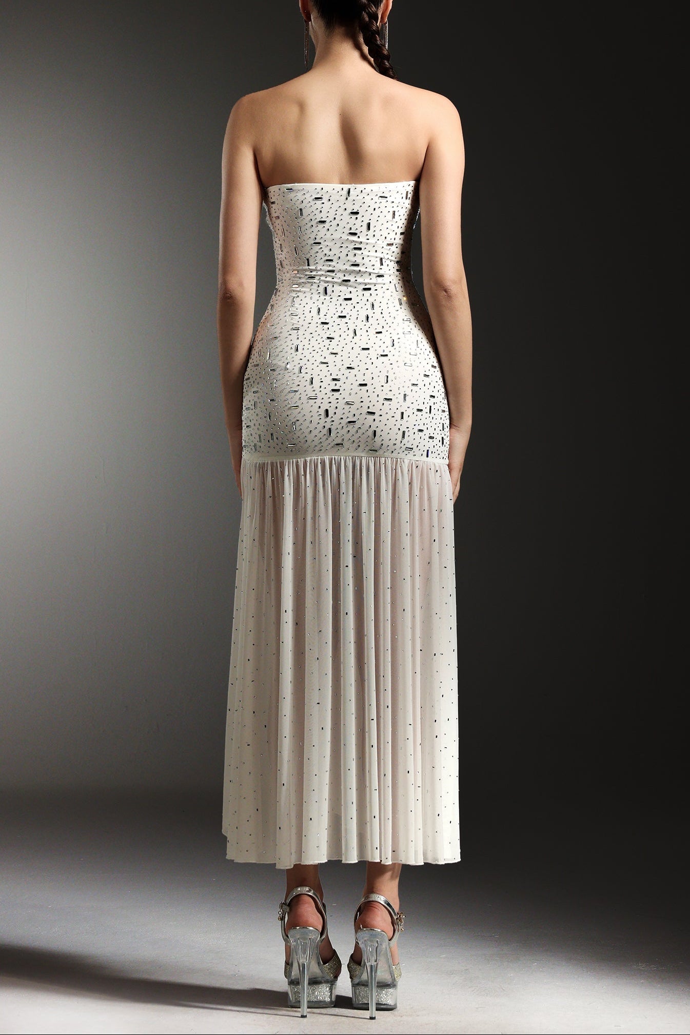Flowering Girl Women Sabryn Sleeveless Diamond Slit Midi Dress