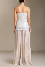 Flowering Girl Women Vafa Chest smearing Sequins Chiffon maxi dress
