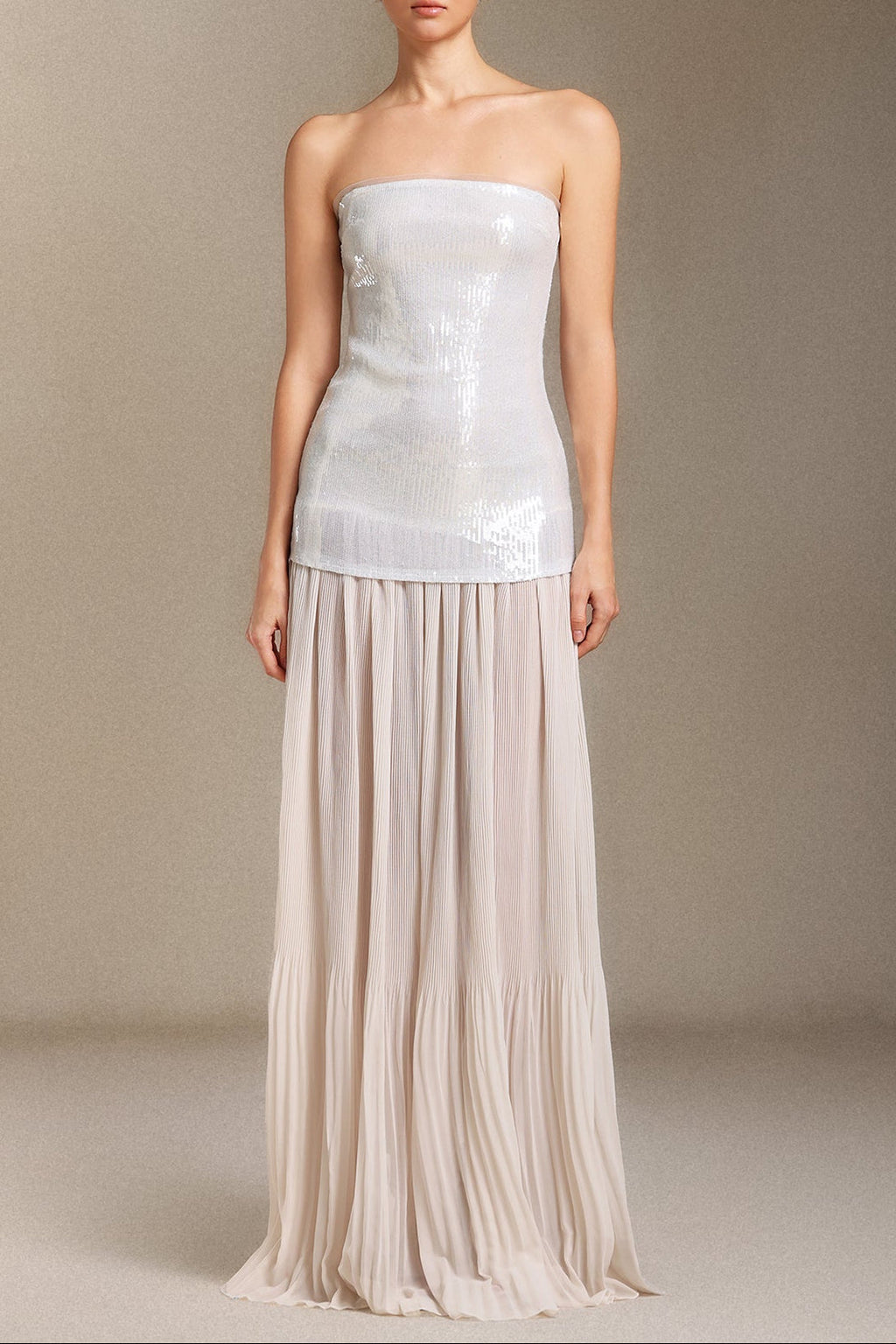 Flowering Girl Women Vafa Chest smearing Sequins Chiffon maxi dress