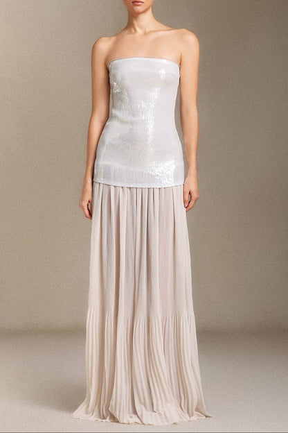 Vafa Chest smearing Sequins Chiffon maxi dress