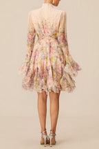Lana Long Sleeve Chiffon Floral Mini Dress