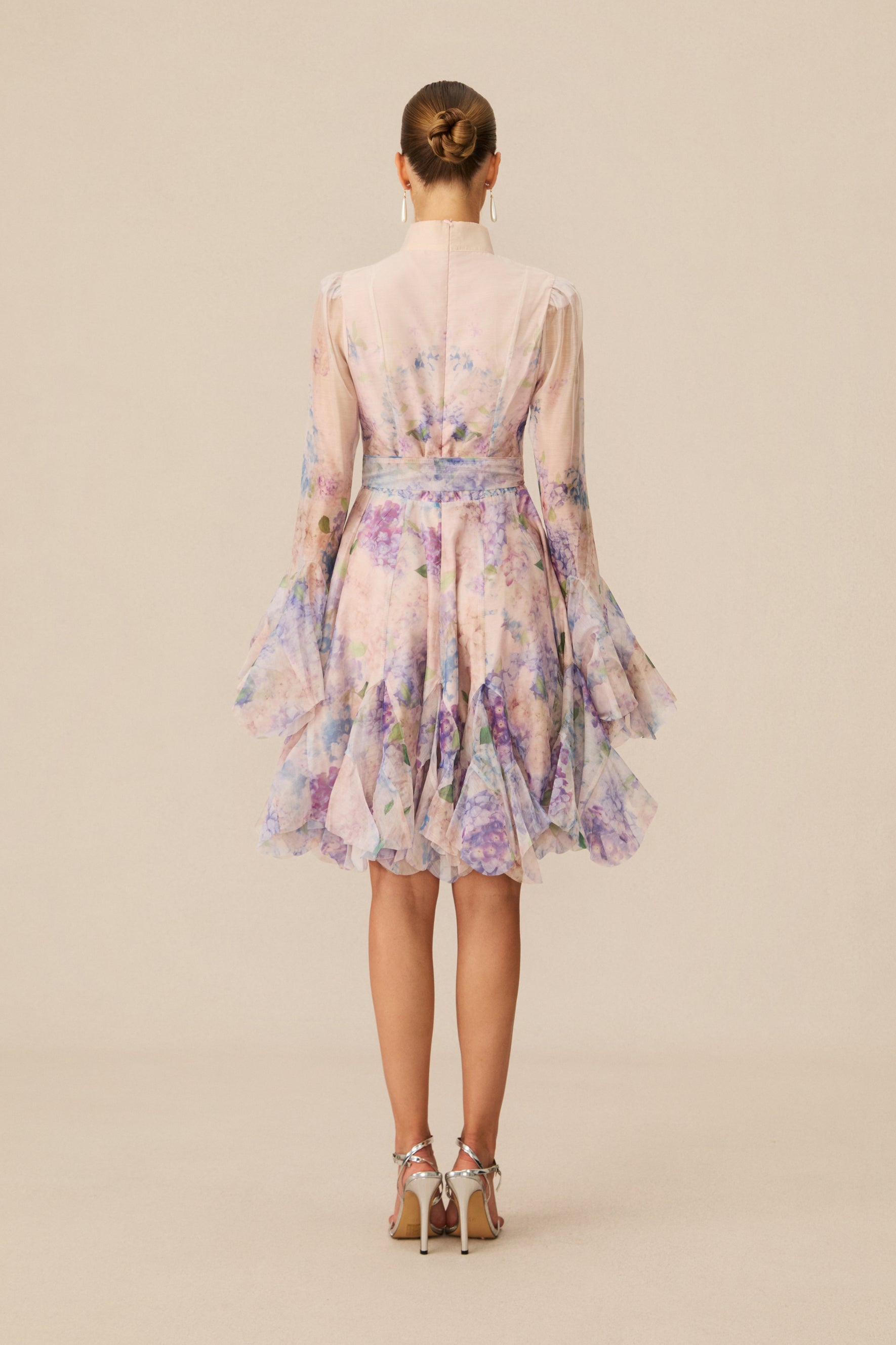 Lana Long Sleeve Chiffon Floral Mini Dress