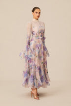 Alessia Long Sleeve Floral Mock Neck Maxi Dress