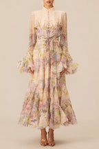 Alessia Long Sleeve Floral Mock Neck Maxi Dress