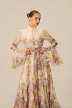 Alessia Long Sleeve Floral Mock Neck Maxi Dress