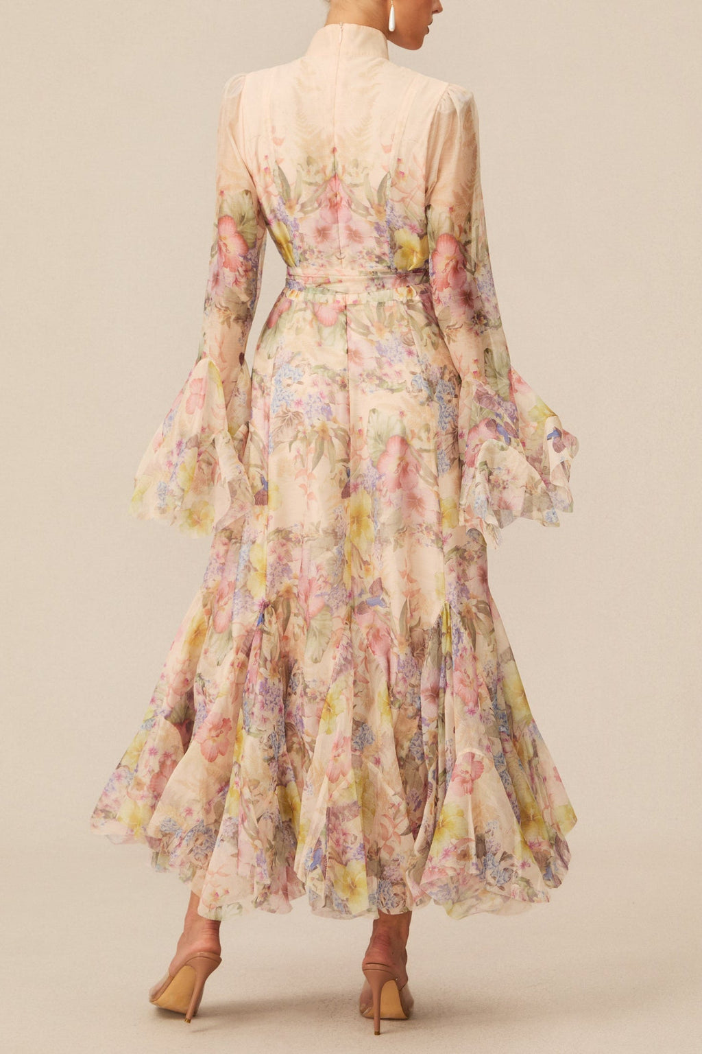 Alessia Long Sleeve Floral Mock Neck Maxi Dress
