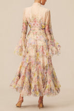 Alessia Long Sleeve Floral Mock Neck Maxi Dress