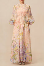 Kate Floral Print Tie Waist Maxi Dress