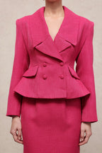 doreen rose red Long Sleeve Woven Top Skirt Two-Piece Set