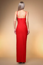 nancy hollow Bandage Maxi Dress in red