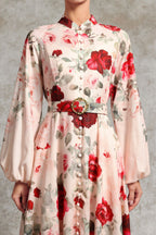Rucifa Resort Flowy Long Sleeve Printed Woven Maxi Dress