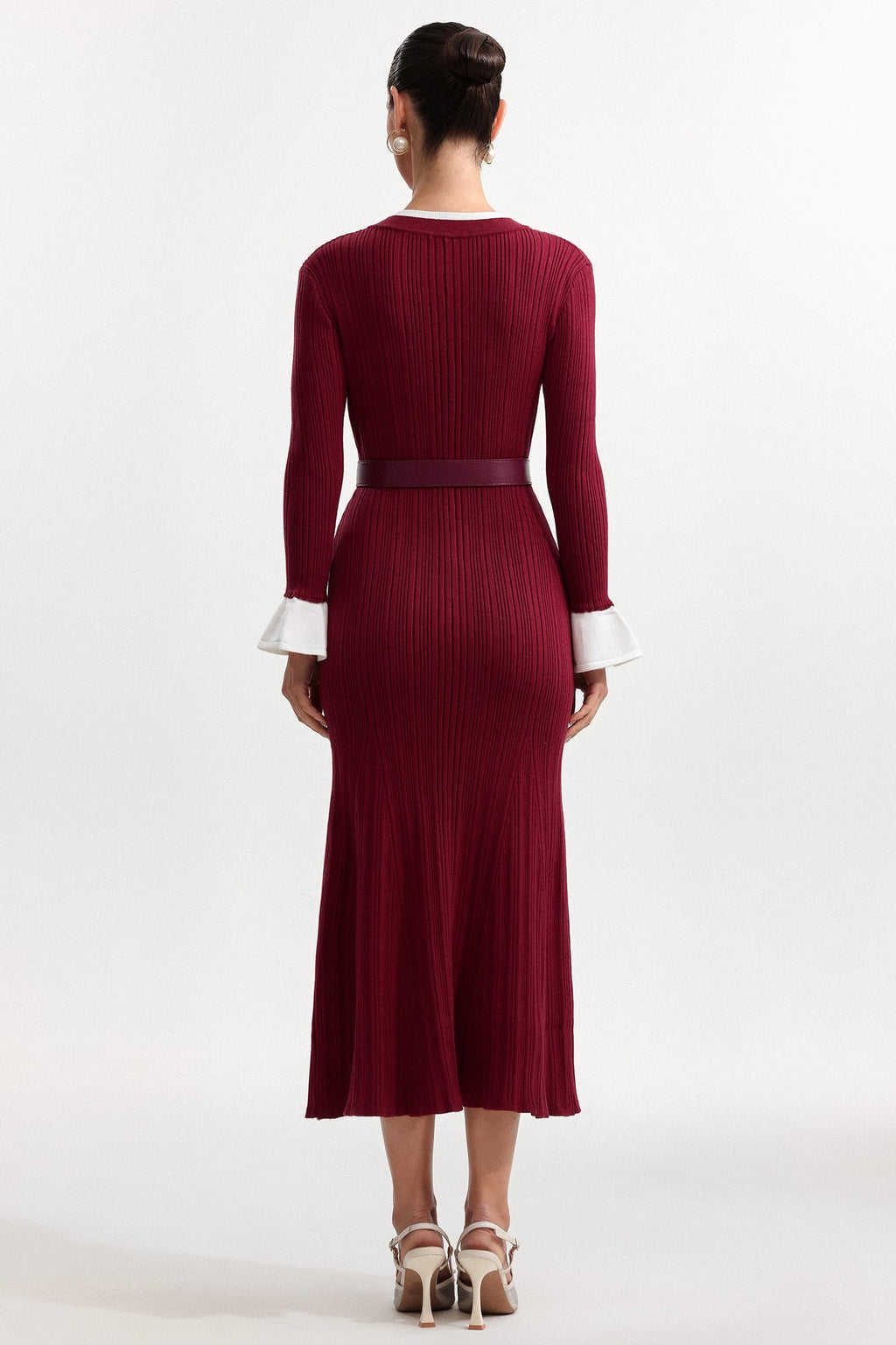 wallis Contour Round Neck Long Sleeve Knit Maxi Dress