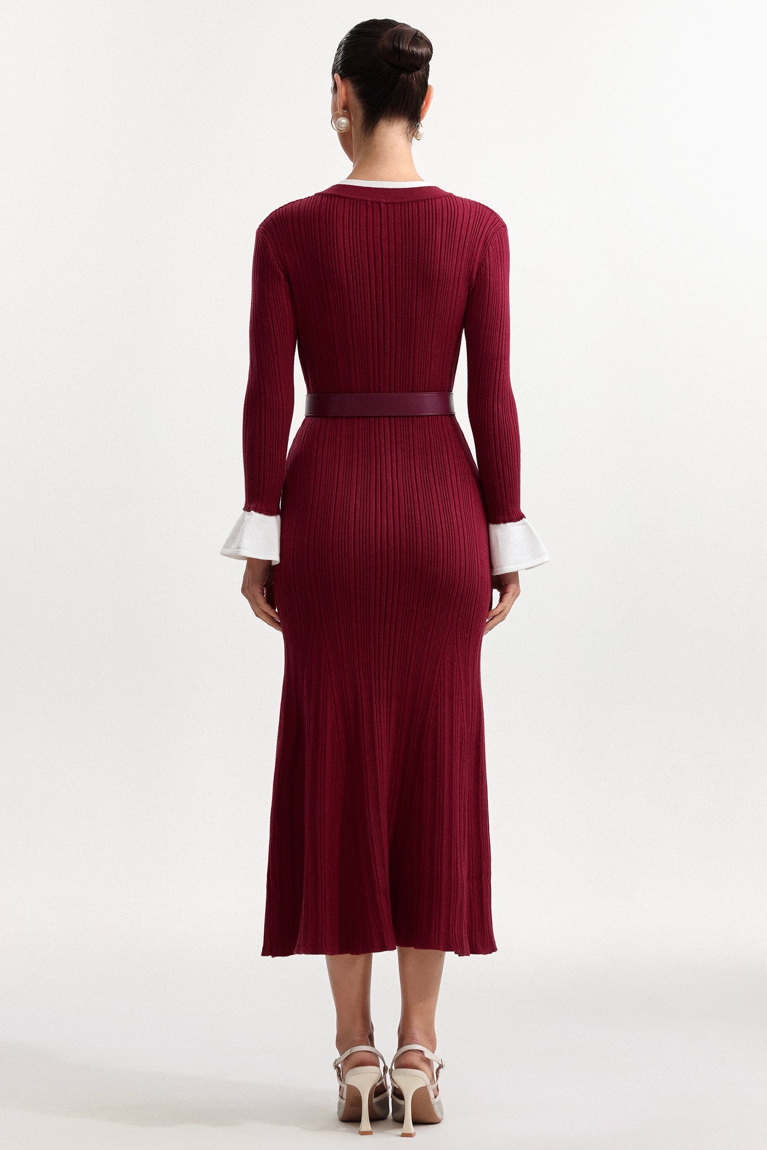 Wallis Contour Round Neck Long Sleeve Knit Maxi Dress