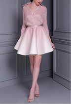 Light Pink Shirt Suit Mini Dress