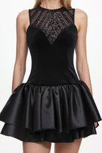 Flowering Girl Women Sareza Chic Contour Deep V Sleeveless Sequin Mini Dress