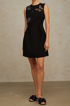 Flowering Girl Women Manon sequined butterfly mini dress in black