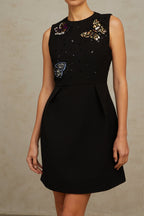 Flowering Girl Women Manon sequined butterfly mini dress in black