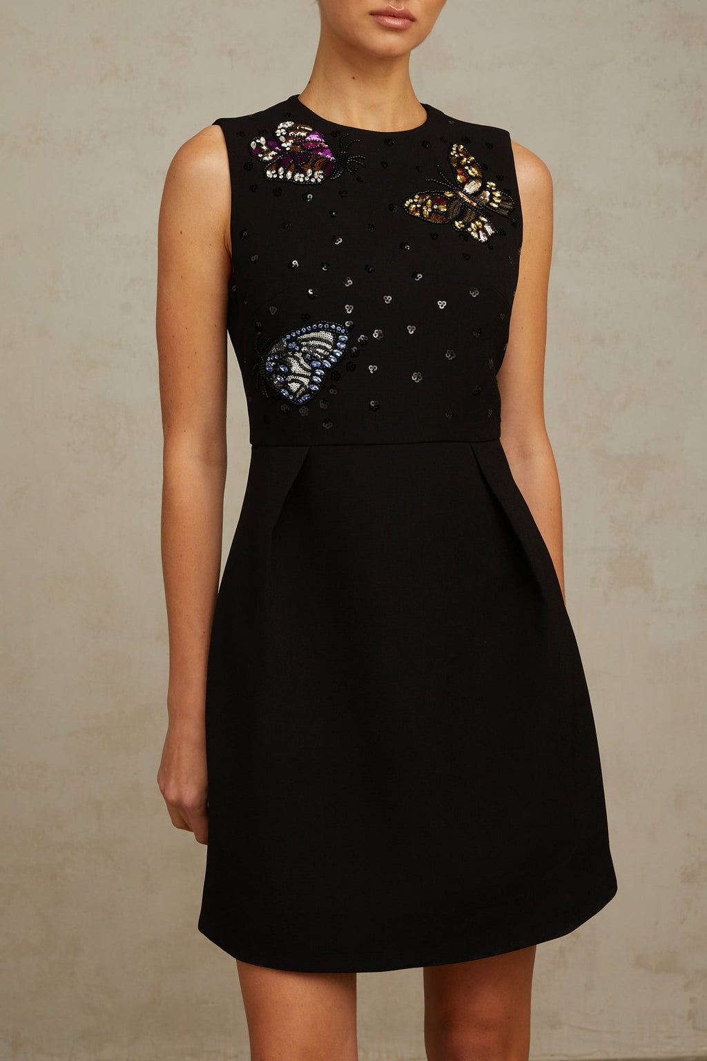 Flowering Girl Women Manon sequined butterfly mini dress in black
