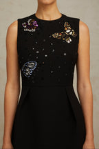 Flowering Girl Women Manon sequined butterfly mini dress in black