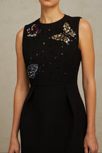 Flowering Girl Women Manon sequined butterfly mini dress in black