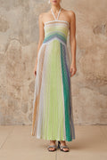 Serelith Metallic Knit Backless Maxi Dress