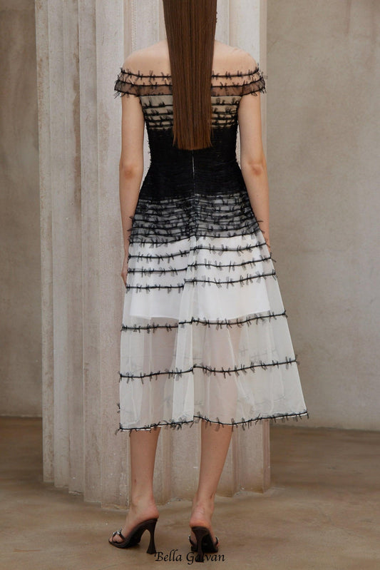 jennifer off-shoulder lace embroidery hollow maxi dress in black