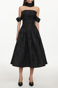 Flowering Girl Women Nancy Off Shoulder Pleated Floral Maxi Dress