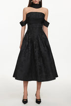 Flowering Girl Women Nancy Off Shoulder Pleated Floral Maxi Dress