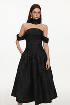 Flowering Girl Women Nancy Off Shoulder Pleated Floral Maxi Dress