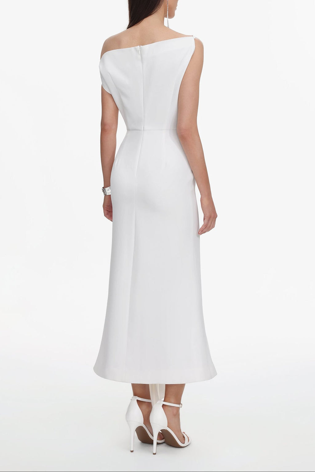 Flowering Girl Women Paulina Oblique Shoulder Sleeveless Folds Midi Dress