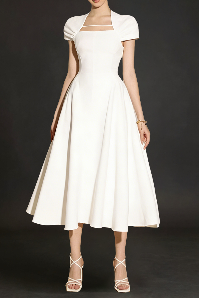 Flowering Girl Women Myrna Square Neckline A-Line Midi Dress