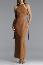 Flowering Girl Women Laurie Chic Contour Halter Maxi Dress