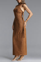 Flowering Girl Women Laurie Chic Contour Halter Maxi Dress
