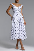 Flowering Girl Women Raidah Polka Dot Sleeveless Pleated Midi Dress