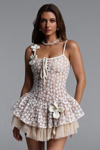 Flowering Girl Women Lilac Sleeveless Mesh Mini Dress